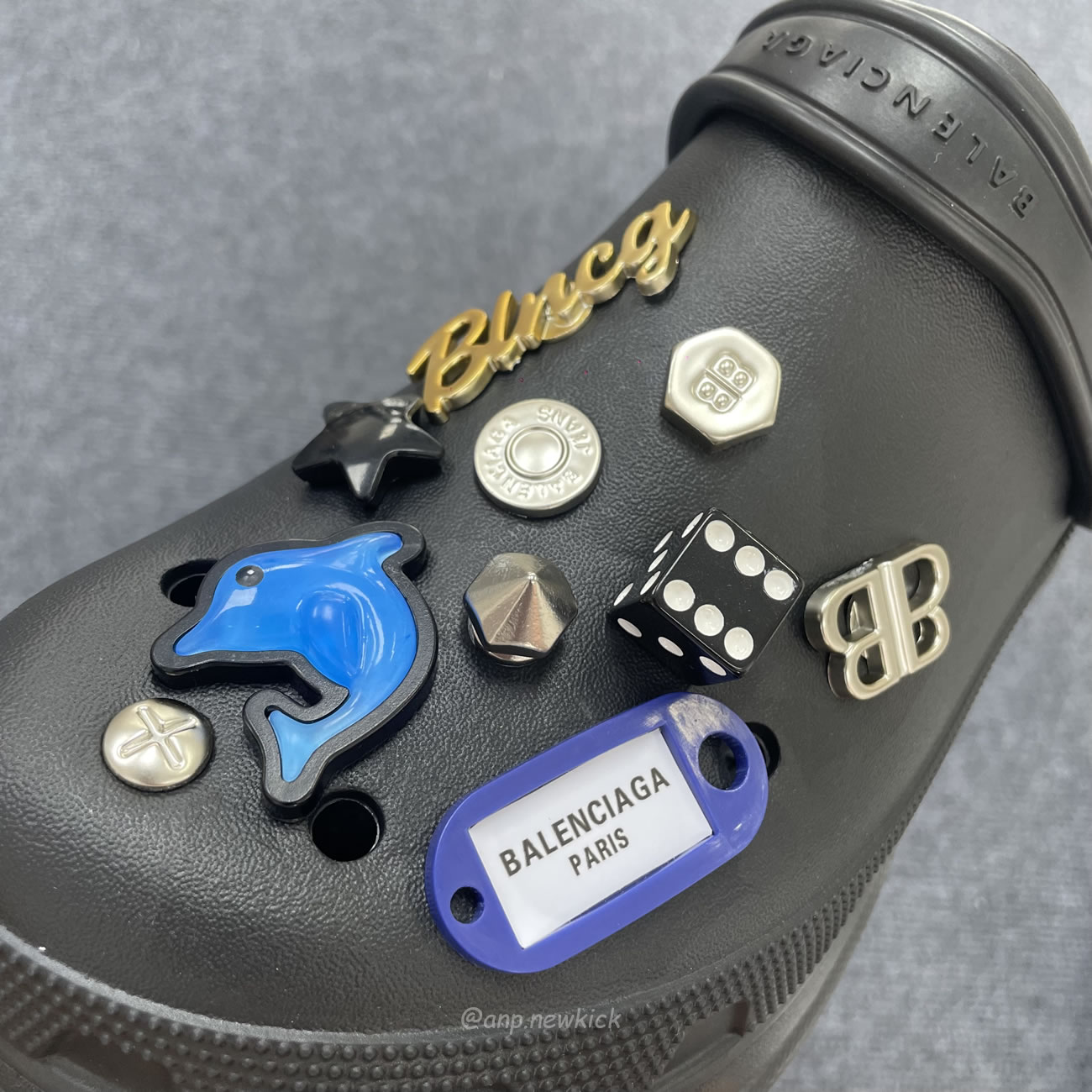 Balenciaga X Crocs Mule Black Silvery Multicolor Jibbitz Womens 720762 W0fow 1000 (4) - www.newkick.vip